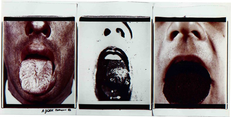 Tu le fai uno sberleffo, 1984. Trittico di polaroid, 61x51 cm ciascuna