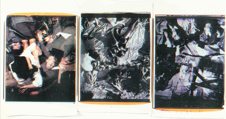 Trittico delle doppie esposizioni,1988-89. Trittico di polaroid, 61x51 cm ciascuna