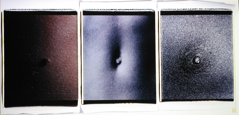 Trittico dell'ombelico,1988-89. Trittico di polaroid, 61x51 cm ciascuna