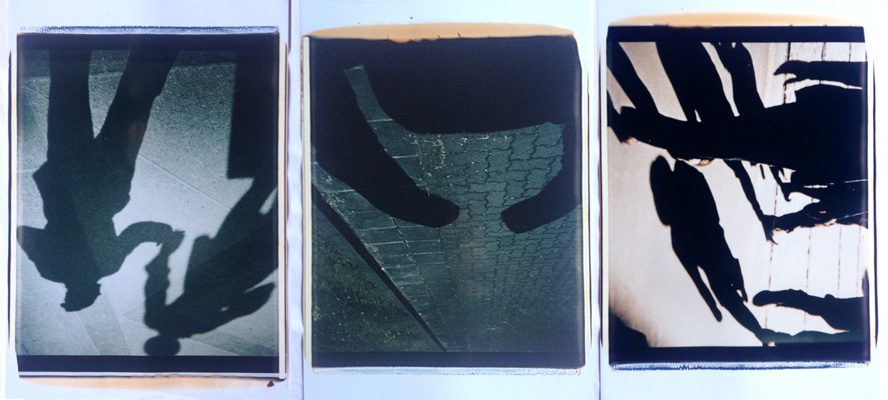 Trittico delle ombre #2,1988-89. Trittico di polaroid, 61x51 cm ciascuna