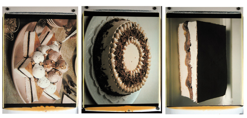 Trittico delle torte,1988-89. Trittico di polaroid, 61x51 cm ciascuna